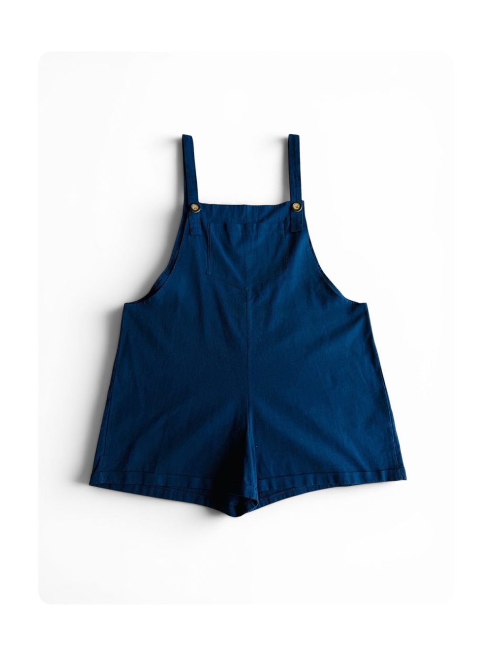 ★ Unbranded Boho 100% Cotton Elevated Basic Femme Short Overall Navy Blue XL ★